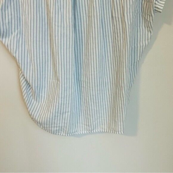 Madewell Central Shirt in Erinn Stripe Oversized Size Small White & Blue - Picture 8 of 11